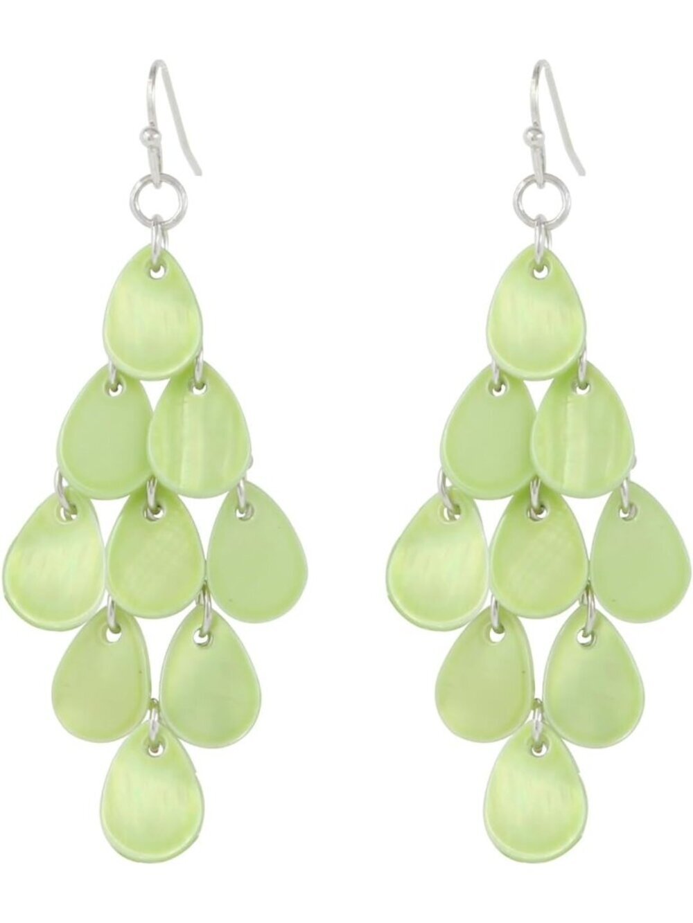 Women's Green Rhombic Drop Statement Summer Beach Cluster Dangle Earrings